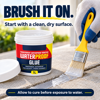 Transparent Waterproof Glue + Free Brush – Roof, Bathroom & Wall Leak Sealant (Buy 1 Get 1 Free)